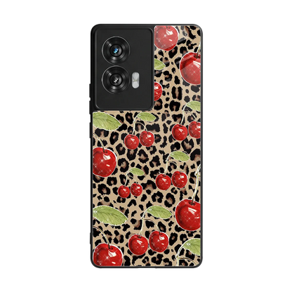 Wild Cherries back phone cover | glass case for motorola edge 50 fusion