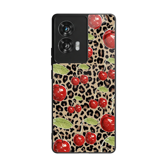 Wild Cherries back phone cover | glass case for motorola edge 50 fusion