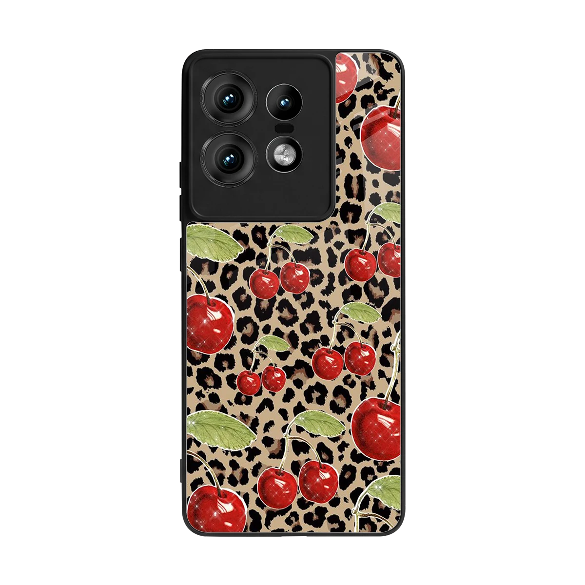 Wild Cherries back phone cover | glass case for motorola edge 50 pro