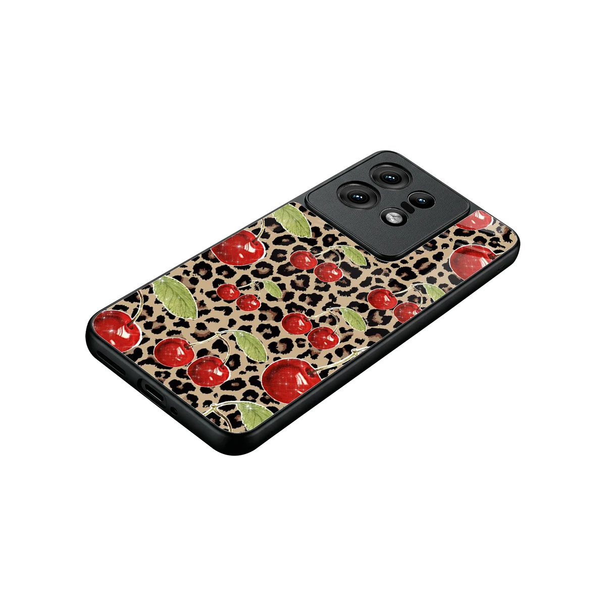 Wild Cherries stylish phone case for motorola edge 50 pro | glossy glass and slim fit