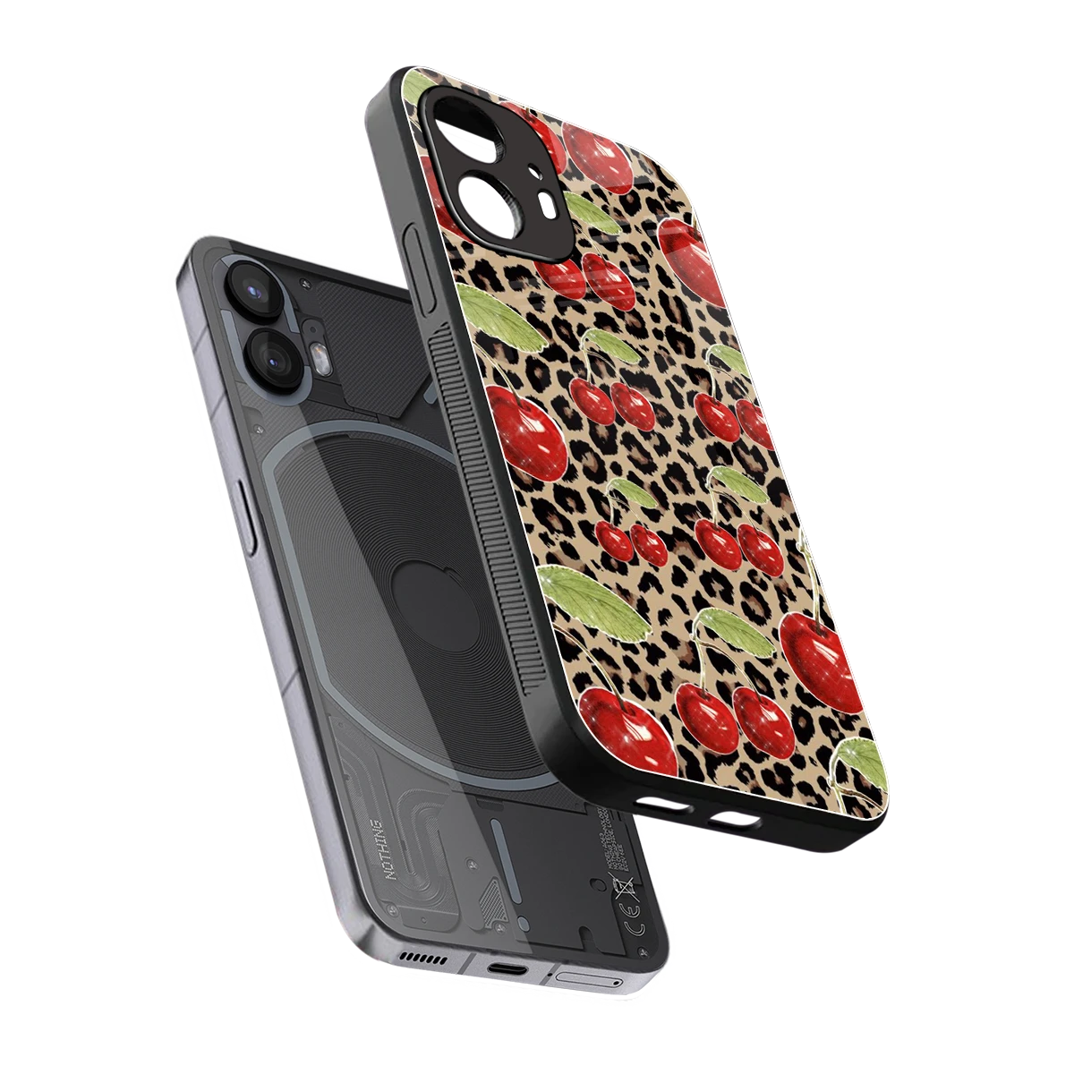 Wild Cherries sleek nothing phone 2 cover with tempered glass back and TPU edges