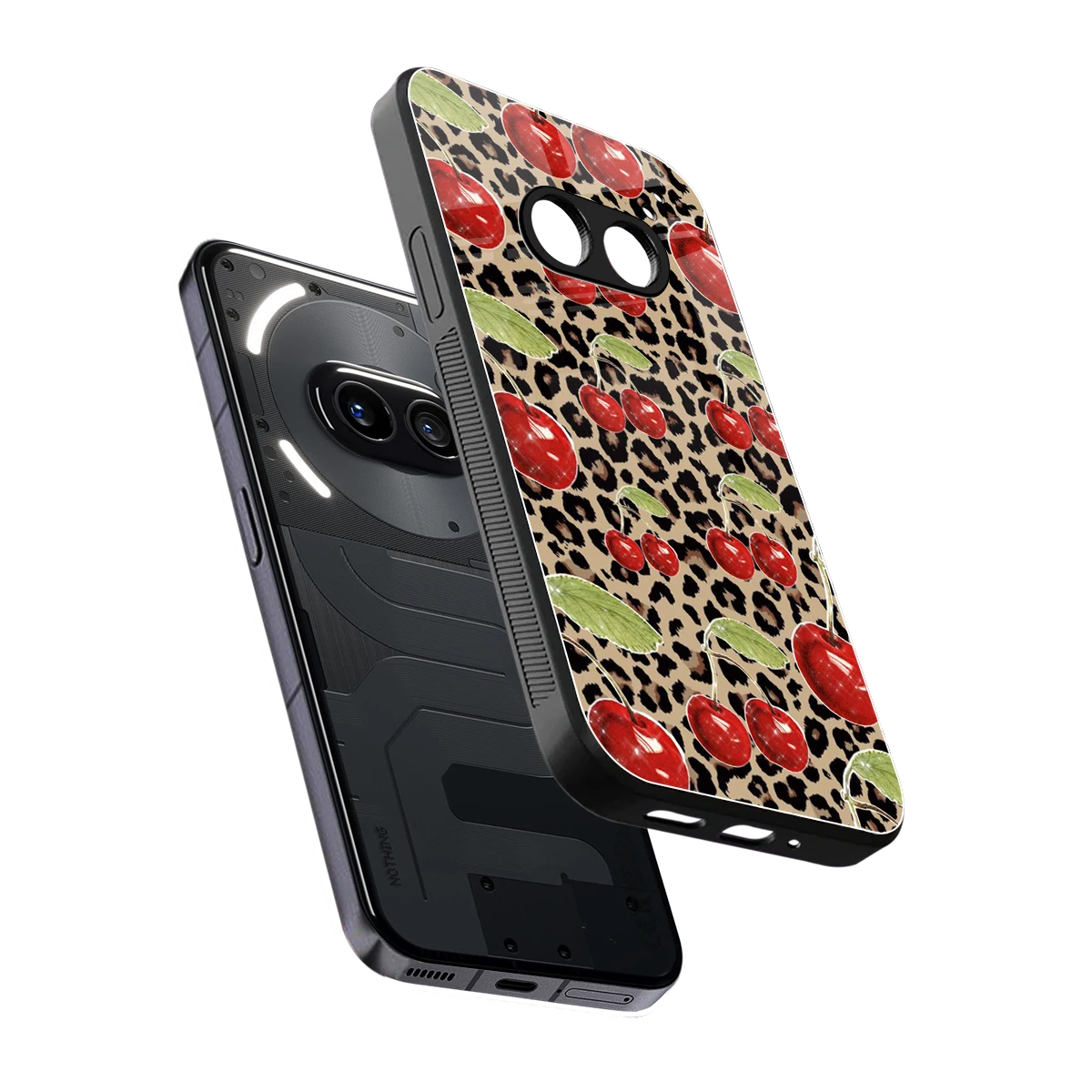 Wild Cherries sleek nothing phone 2a cover with tempered glass back and TPU edges