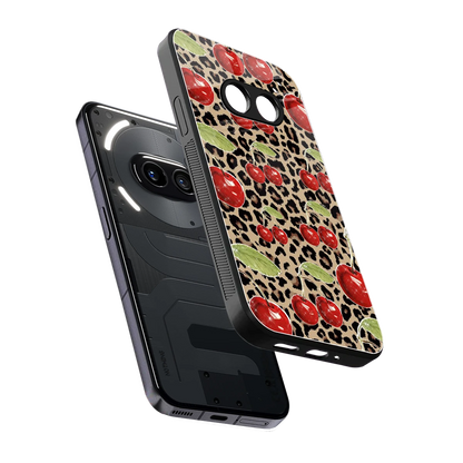 Wild Cherries sleek nothing phone 2a cover with tempered glass back and TPU edges