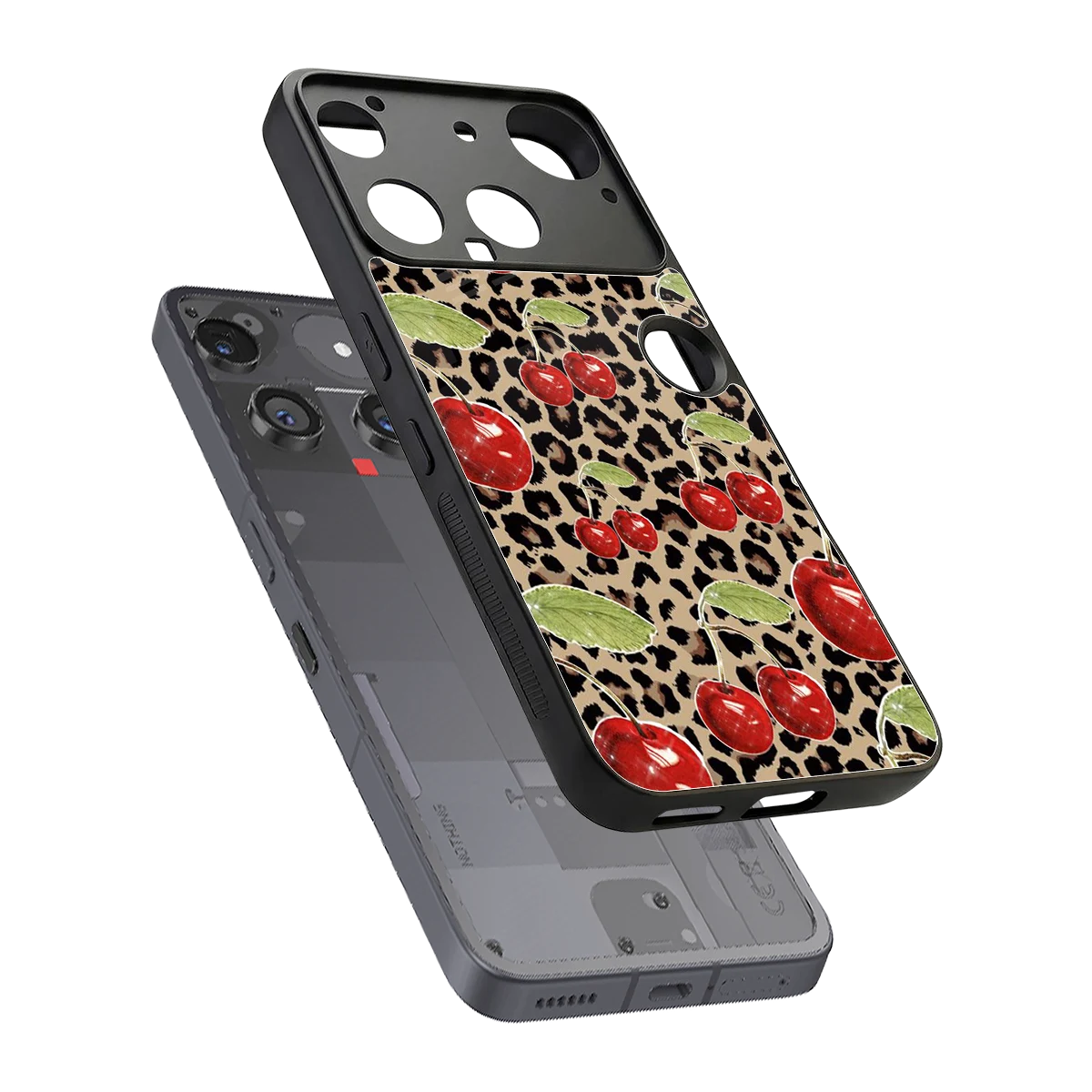 Wild Cherries sleek nothing phone 3 cover with tempered glass back and TPU edges