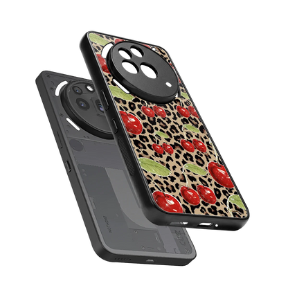Wild Cherries sleek nothing phone 3a pro cover with tempered glass back and TPU edges