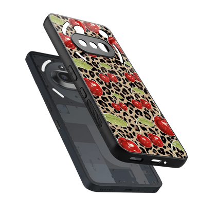 Wild Cherries sleek nothing phone 3a cover with tempered glass back and TPU edges