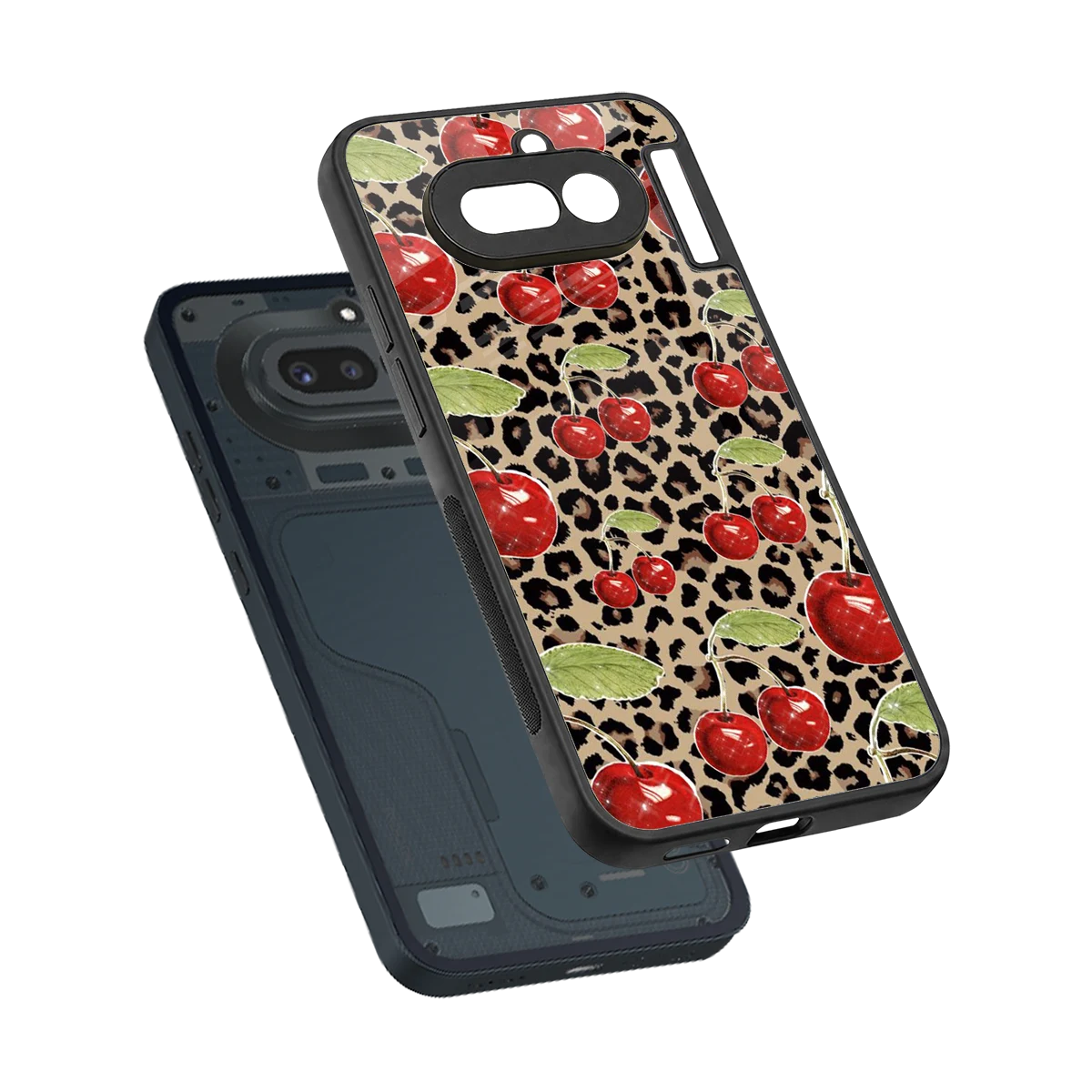 Wild Cherries sleek nothing phone 4a cover with tempered glass back and TPU edges