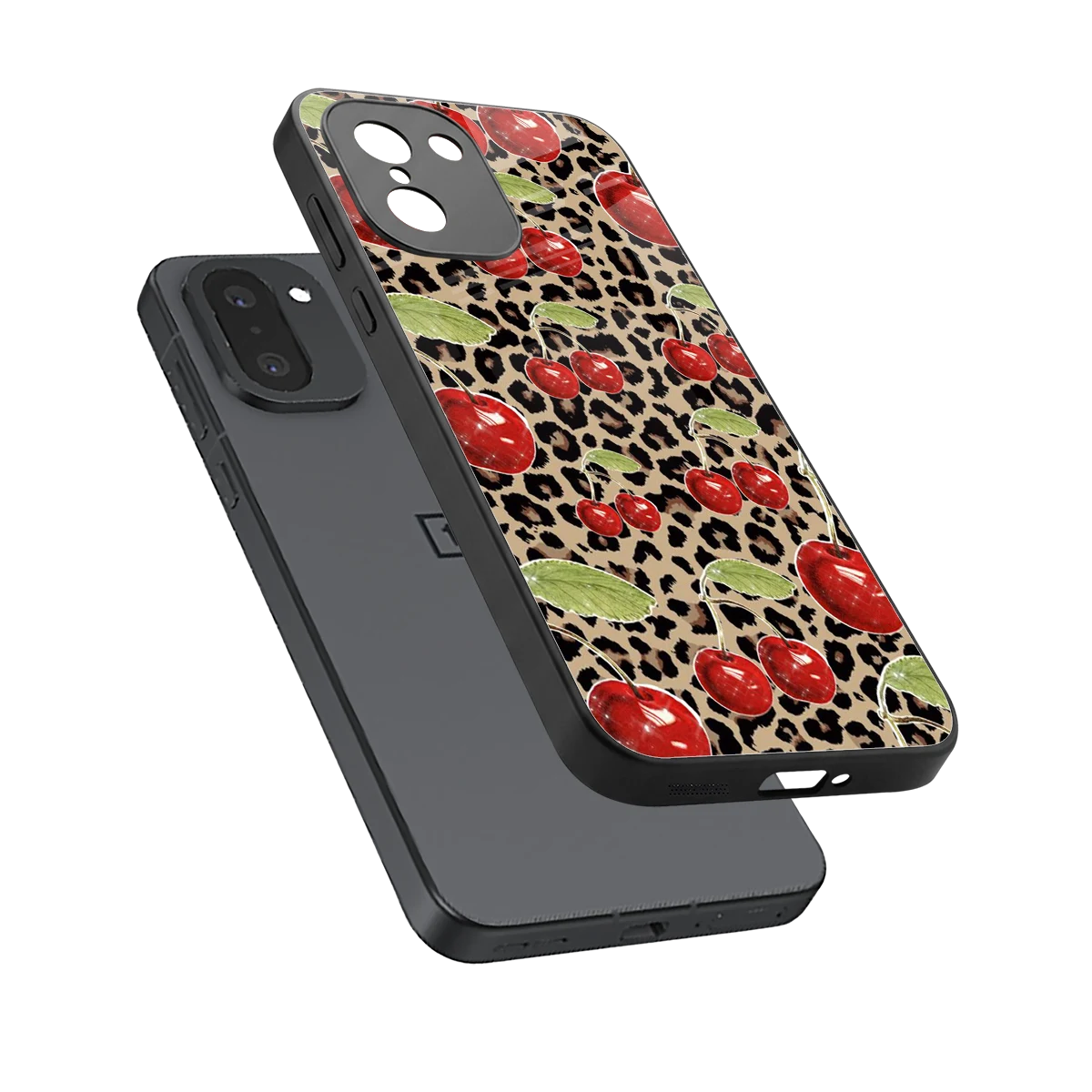 Wild Cherries sleek oneplus 15r cover with tempered glass back and TPU edges