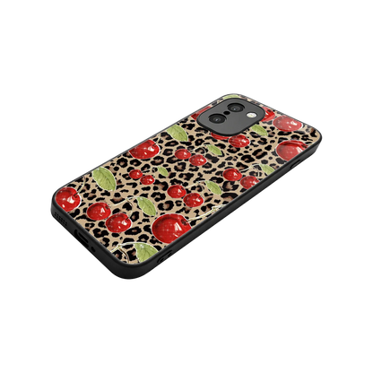 Wild Cherries stylish phone case for oneplus 15r | glossy glass and slim fit