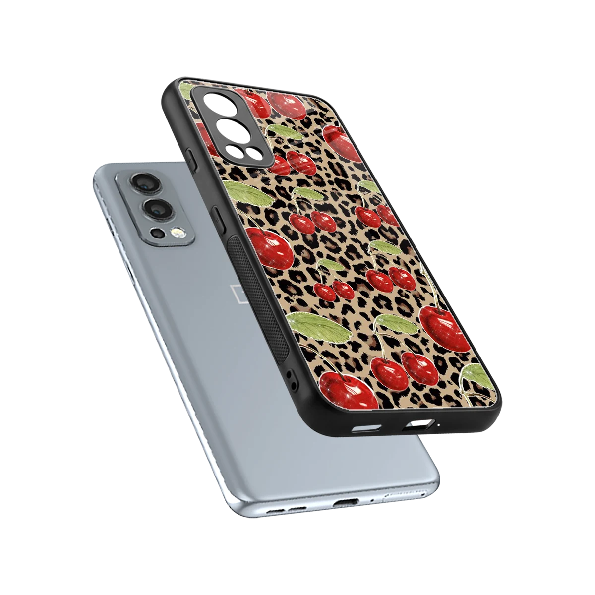 Wild Cherries sleek oneplus nord 2 cover with tempered glass back and TPU edges