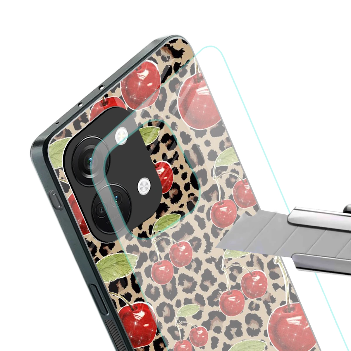Wild Cherries stylish phone case for oneplus nord 3 | glossy glass and slim fit