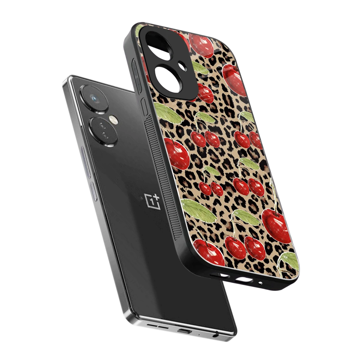 Wild Cherries sleek oneplus nord ce 3 cover with tempered glass back and TPU edges