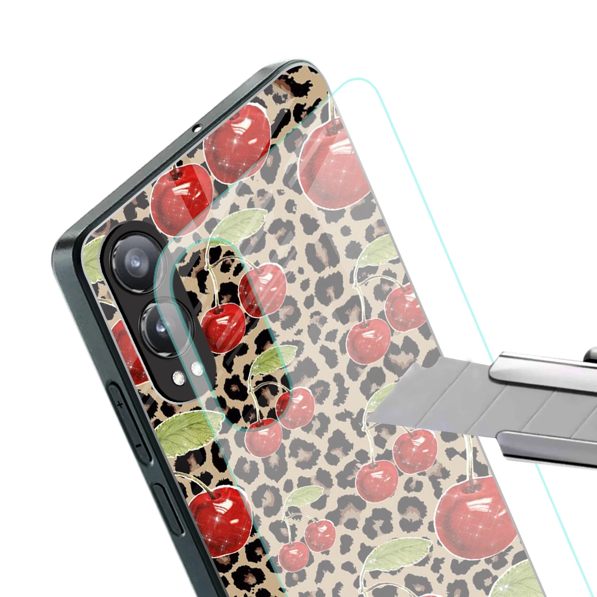 Wild Cherries stylish phone case for oneplus nord ce 4 lite | glossy glass and slim fit