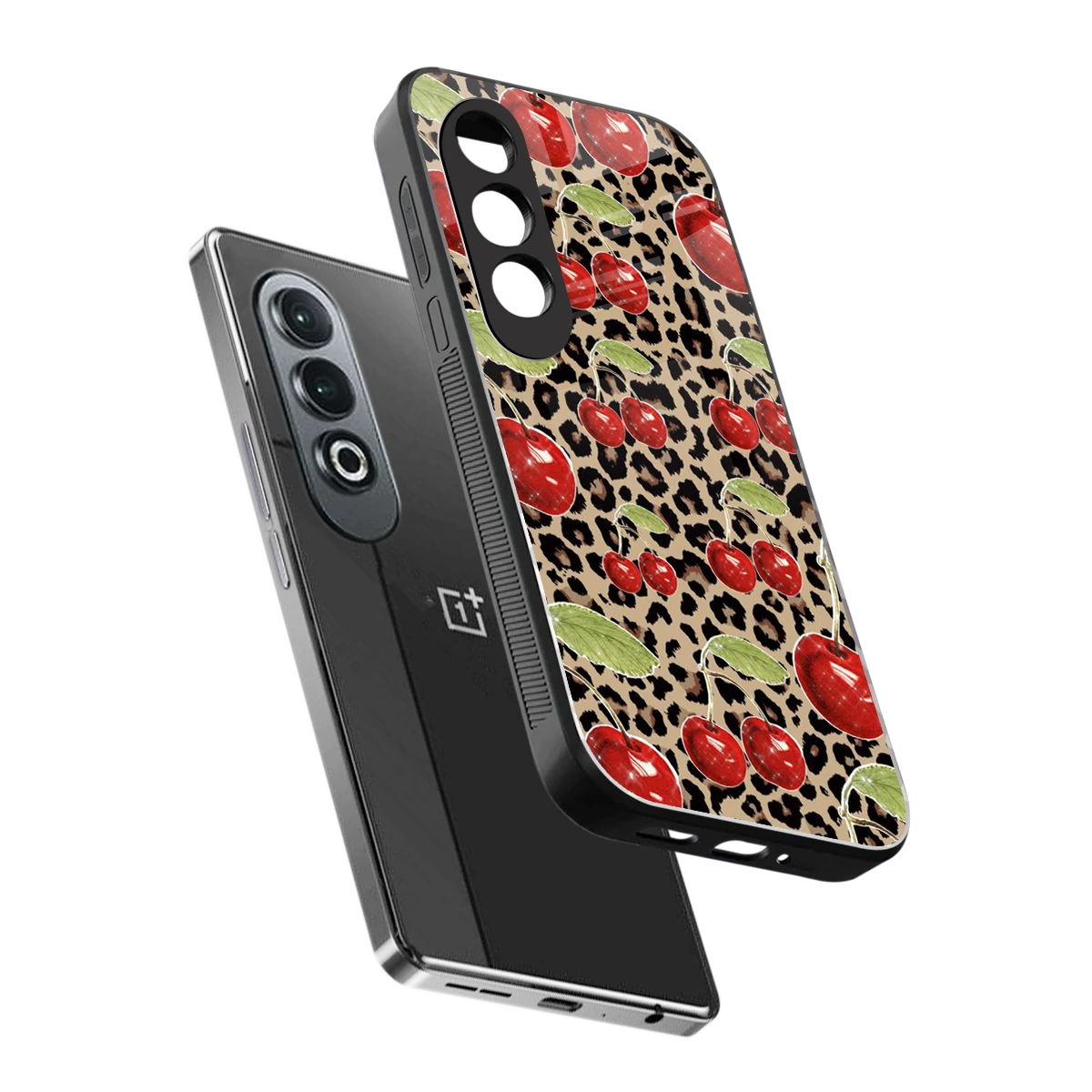 Wild Cherries sleek oneplus nord ce 4 cover with tempered glass back and TPU edges