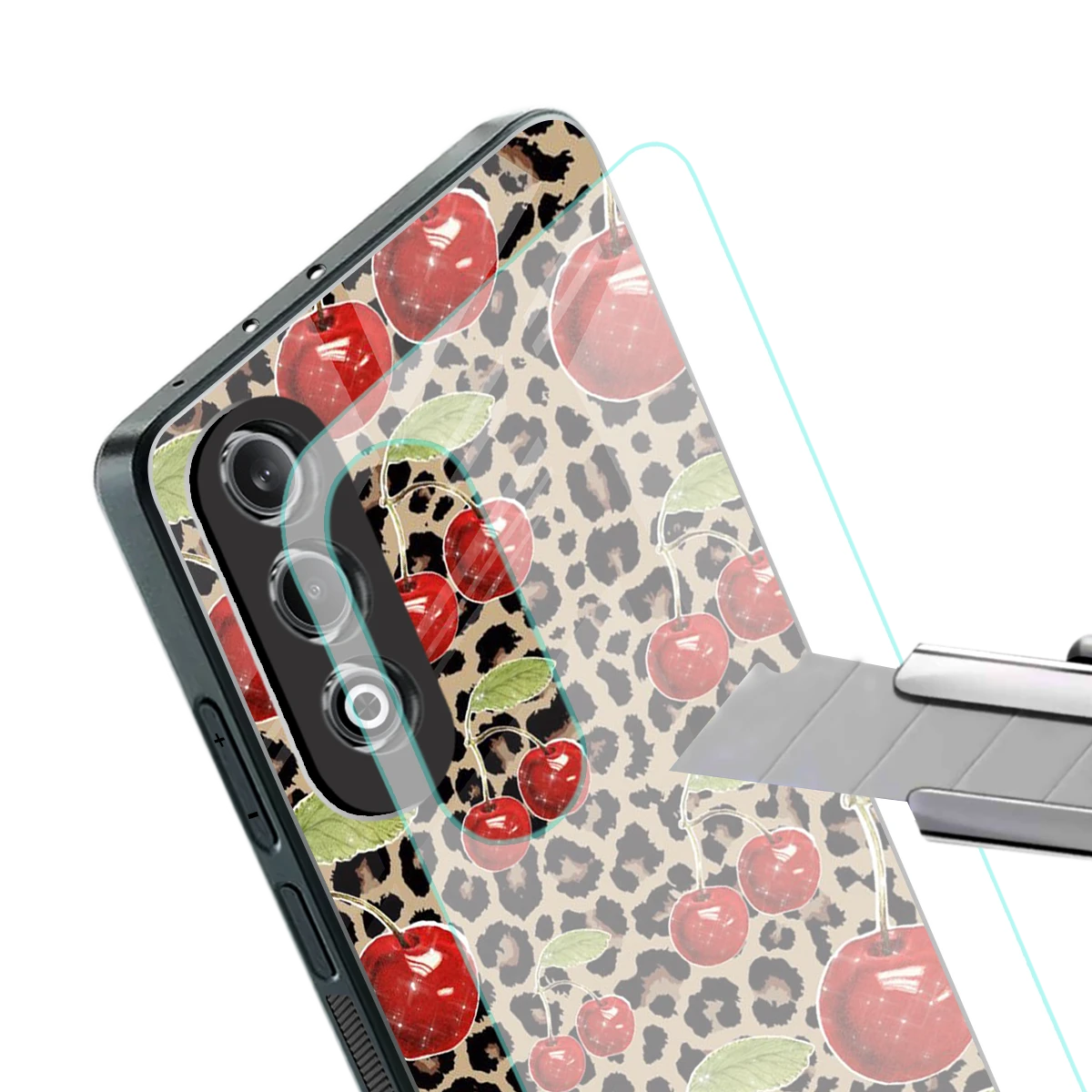 Wild Cherries stylish phone case for oneplus nord ce 4 | glossy glass and slim fit