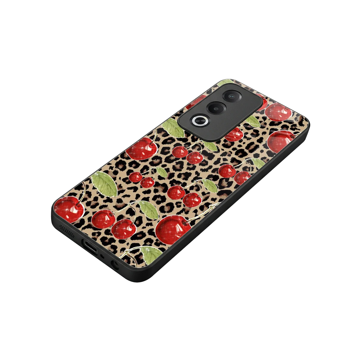 Wild Cherries stylish phone case for oppo a3 pro | glossy glass and slim fit