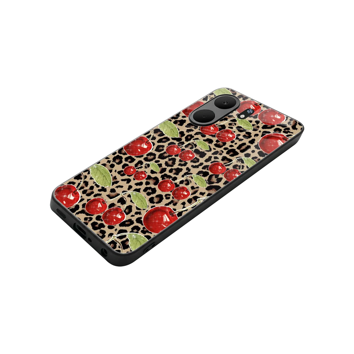 Wild Cherries stylish phone case for oppo a5x 5g | glossy glass and slim fit