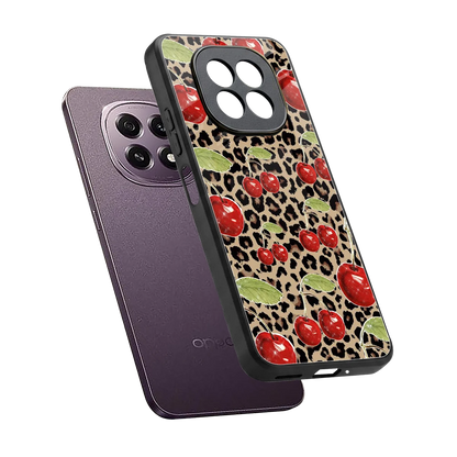 Wild Cherries sleek oppo f29 5g cover with tempered glass back and TPU edges