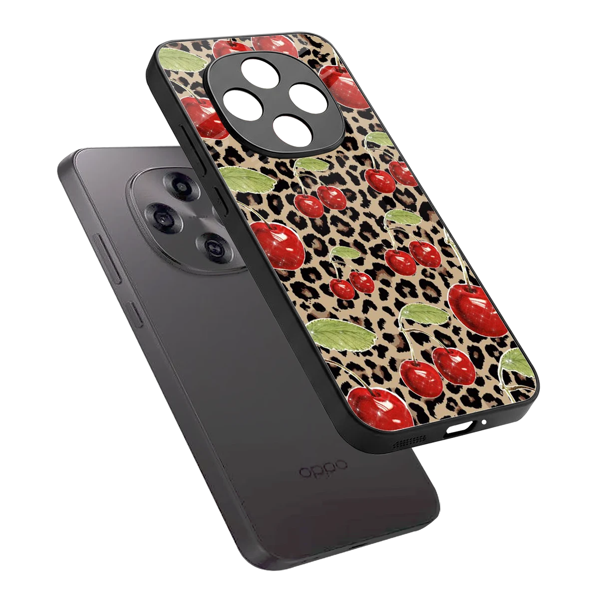 Wild Cherries sleek oppo f31 pro 5g cover with tempered glass back and TPU edges
