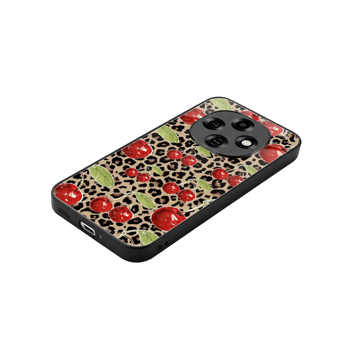 Wild Cherries stylish phone case for oppo f31 pro 5g | glossy glass and slim fit