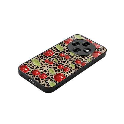 Wild Cherries stylish phone case for oppo f31 pro 5g | glossy glass and slim fit