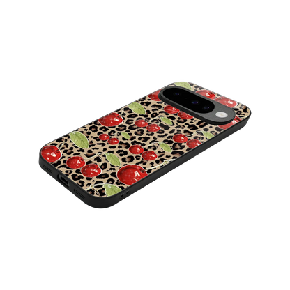 Wild Cherries stylish phone case for google pixel 10 | glossy glass and slim fit