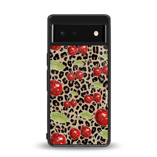 Wild Cherries back phone cover | glass case for google pixel 6a