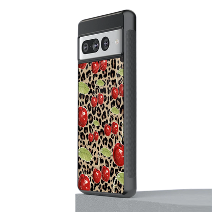 Wild Cherries stylish phone case for google pixel 7 pro | glossy glass and slim fit