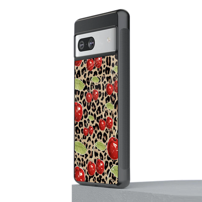 Wild Cherries stylish phone case for google pixel 7 | glossy glass and slim fit