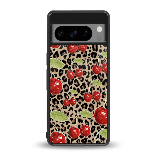 Wild Cherries back phone cover | glass case for google pixel 8 pro