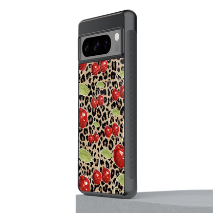 Wild Cherries stylish phone case for google pixel 8 pro | glossy glass and slim fit