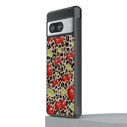 Wild Cherries stylish phone case for google pixel 8 | glossy glass and slim fit