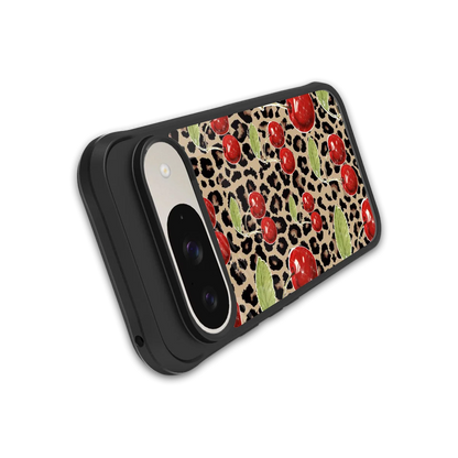 Wild Cherries stylish phone case for google pixel 9 | glossy glass and slim fit