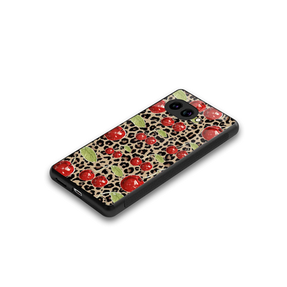 Wild Cherries stylish phone case for google pixel 10a | glossy glass and slim fit