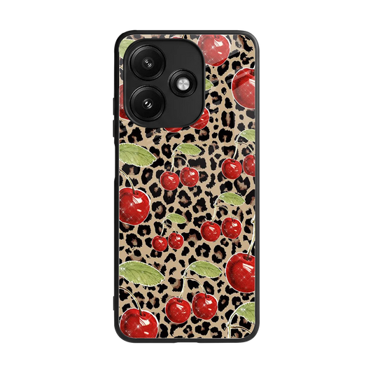 Wild Cherries back phone cover | glass case for redmi 12 5g