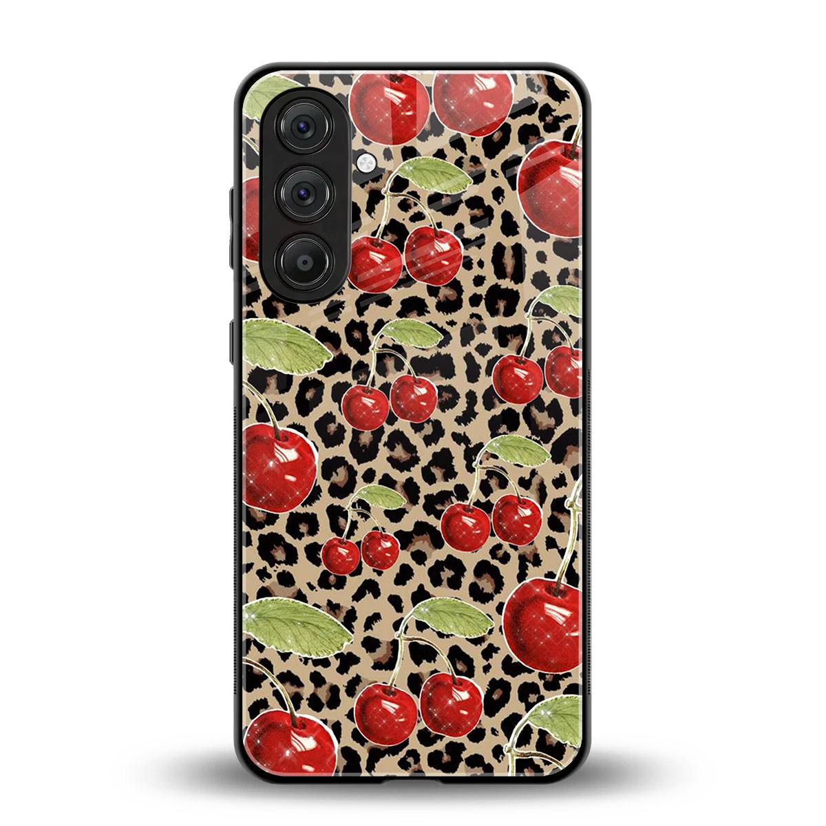 Wild Cherries back phone cover | glass case for samsung galaxy a55 5g