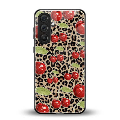 Wild Cherries back phone cover | glass case for samsung galaxy m36 5g