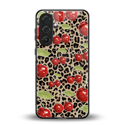 Wild Cherries back phone cover | glass case for samsung galaxy m36 5g