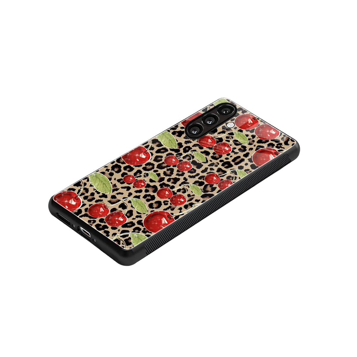 Wild Cherries stylish phone case for samsung galaxy a55 5g | glossy glass and slim fit