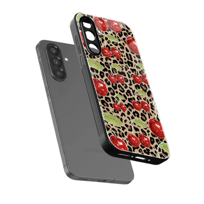 Wild Cherries sleek samsung galaxy a56 5g cover with tempered glass back and TPU edges