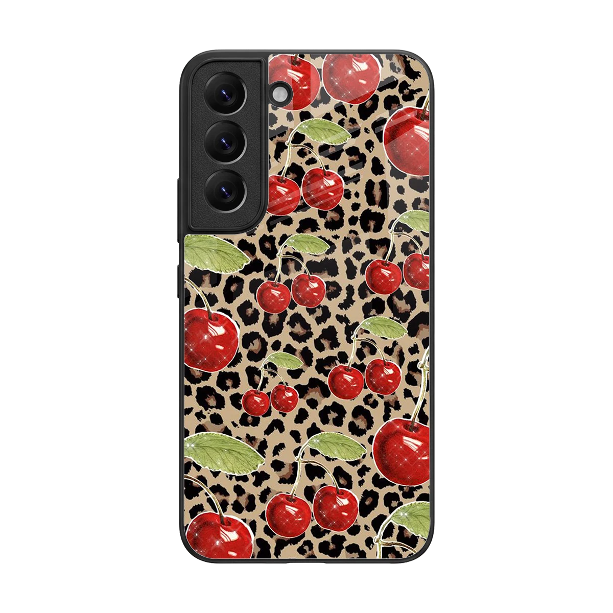 Wild Cherries back phone cover | glass case for samsung galaxy s22