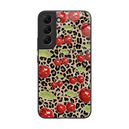 Wild Cherries back phone cover | glass case for samsung galaxy s22