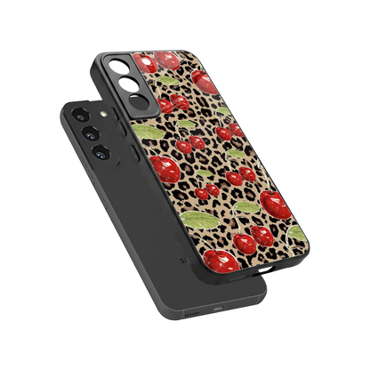 Wild Cherries sleek samsung galaxy s22 cover with tempered glass back and TPU edges