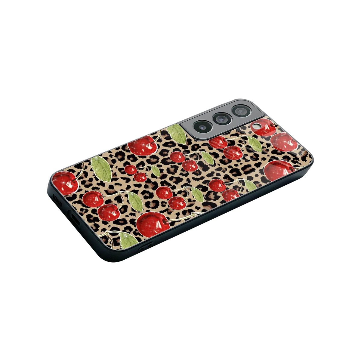 Wild Cherries stylish phone case for samsung galaxy s22 | glossy glass and slim fit