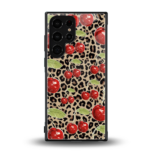 Wild Cherries back phone cover | glass case for samsung galaxy s24 ultra