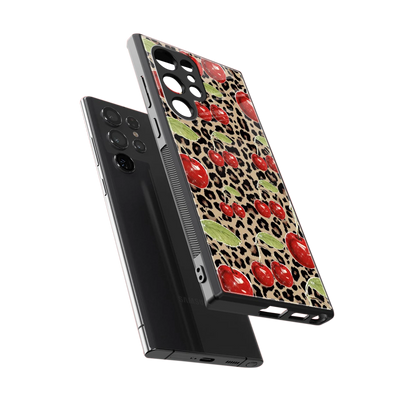Wild Cherries sleek samsung galaxy s24 ultra cover with tempered glass back and TPU edges