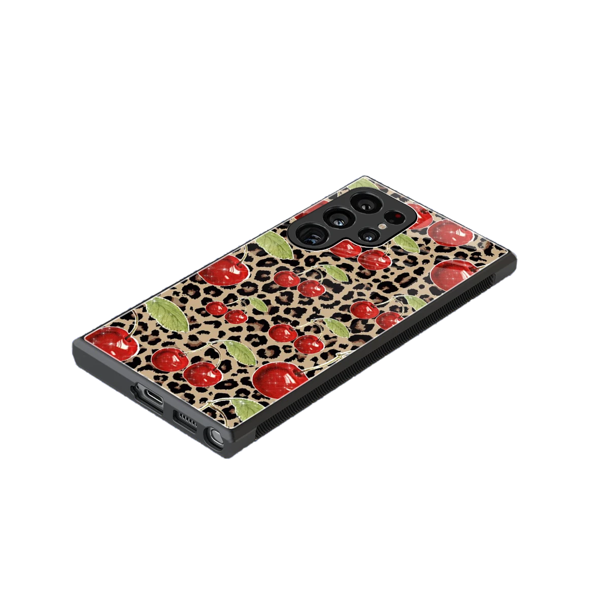 Wild Cherries stylish phone case for samsung galaxy s24 ultra | glossy glass and slim fit