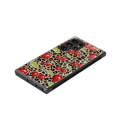 Wild Cherries stylish phone case for samsung galaxy s24 ultra | glossy glass and slim fit