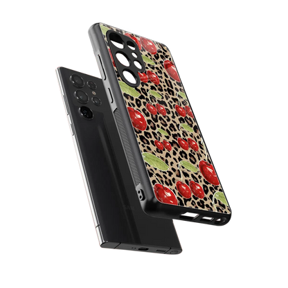 Wild Cherries sleek samsung galaxy s26 ultra cover with tempered glass back and TPU edges