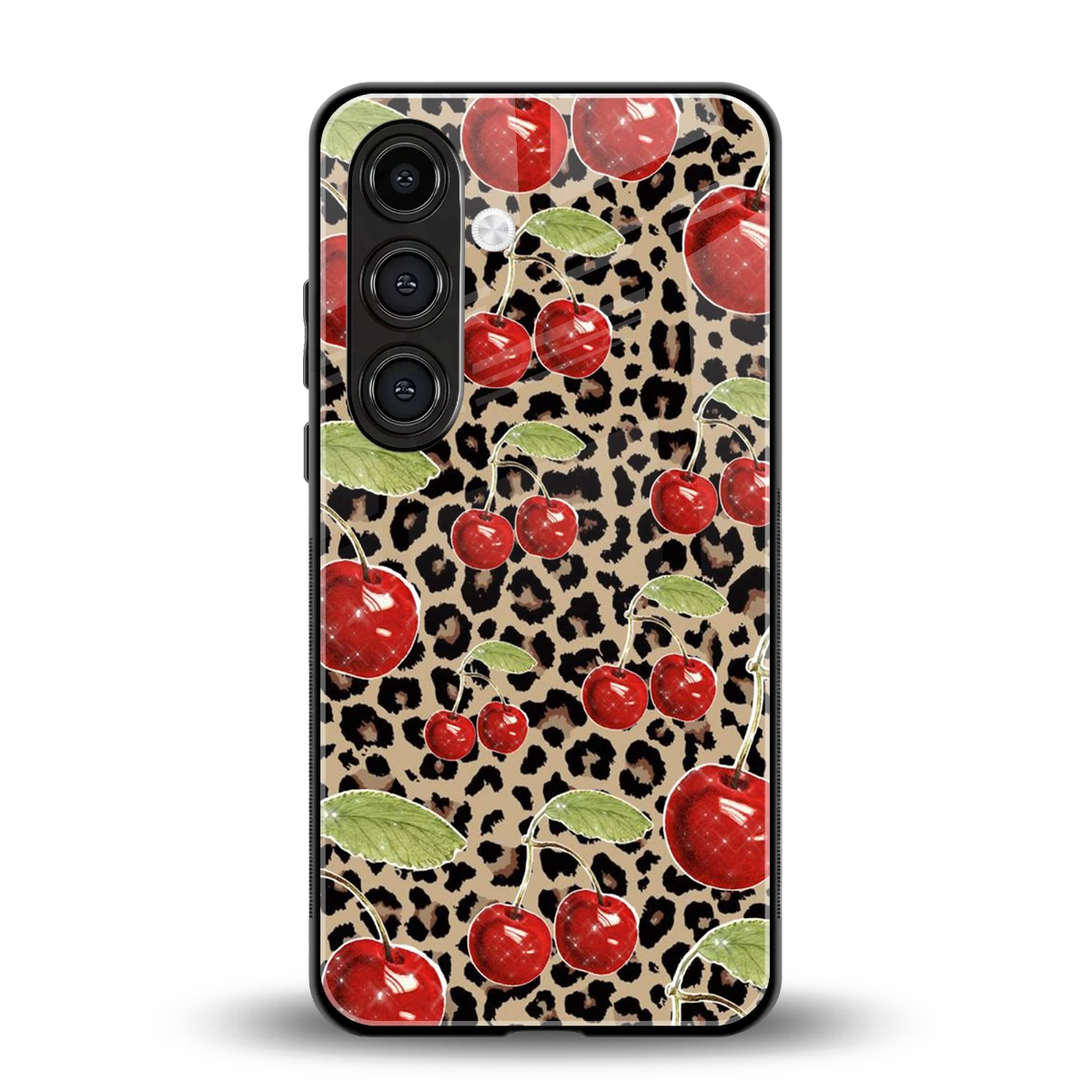 Wild Cherries back phone cover | glass case for samsung galaxy s24